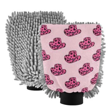 Imagem de STAYTOP Chapéu de cowboy de vaca luvas de lavagem de carro, 2 peças, luvas de microfibra de chenille, sem arranhões, panos de esponja de lavagem ultra absorventes para carros, limpeza doméstica - G