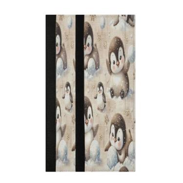 Imagem de Burbuja Conjunto de 2 capas de maçaneta de geladeira Pinguim, laváveis, forno, micro-ondas, antiderrapante, 35,5 x 14 cm