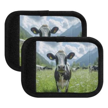 Imagem de Burbuja Capa de neoprene confortável para alça de bagagem de vaca leiteira, identificador de etiqueta de mala para acessórios de viagem, pacote com 2