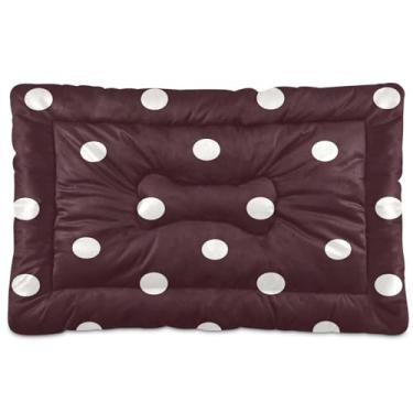 Imagem de CEBUGI Cama para cães de 91 x 61 cm, lavável, respirável, tapete para animais de estimação com fundo antiderrapante, almofada branca de bolinhas para cães pequenos e médios