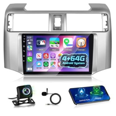 Imagem de [4 + 64 G] para Toyota 4Runner 2009-2019 Rádio atualizado: NHOPEEW 9 polegadas IPS Touchscreen Android Stereo - Carplay sem fio e Android Auto, página inicial personalizada, 5G/WiFi, GPS, DSP/EQ +