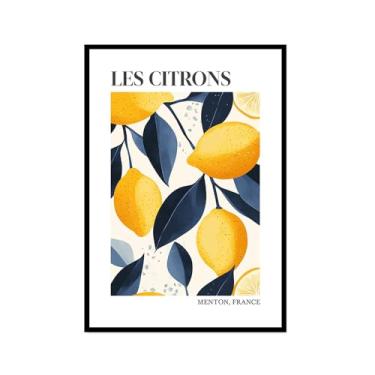 Imagem de Pôster colorido de limão, citrinos e laranjas, mercado de frutas, vintage, arte de parede, decoração de cozinha, pintura em tela para sala de jantar e quarto (SKU5,20,3 x 30,5 cm = (20 x 30 cm