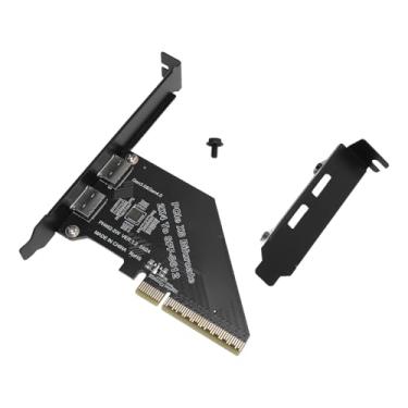 Imagem de EBTOOLS Placa Adaptadora PCIe para Oculink SFF 8612, Placa de Expansão PCIe 4.0 de 8 Pistas Com Largura de Banda de 128 GT/s para SSDs NVMe EGPUs, Plug Play, Suporta 10 11 Linux