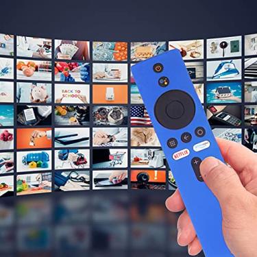 Imagem de Capa de silicone, capa protetora antiderrapante para Mi Box S 4K, Mi TV Stick, com cordão, leve, à prova de choque, recorte preciso, lavável, para animais de estimação, crianças, família (azul)