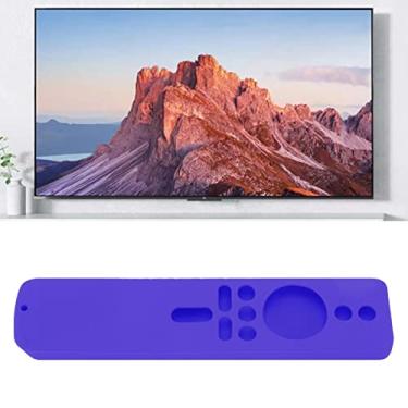 Imagem de Silicone para TV Stick 4K, capa de controle remoto antiderrapante com cordão, material lavável leve à prova de choque, acesso total às funções de portas de botões, design convexo traseiro adicionado