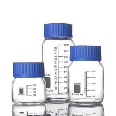 Imagem de Frasco De Reagente De Vidro Graduado Redondo De 250ml 500ml 1000ml Com