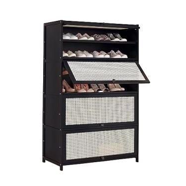 Imagem de Armário de sapatos, organizador de armazenamento de sapatos para entrada, prateleira de sapatos sem bambu, armário de armazenamento portátil para sapato, para corredor, sala de estar, quarto (70 cm