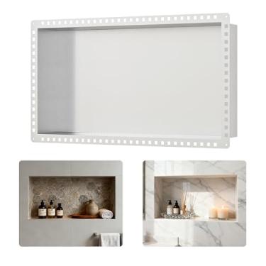 Imagem de Qeke Nicho de chuveiro pronto para azulejos, nicho para parede de chuveiro, inserção de nicho de parede embutida para reforma de banheiro/chuveiro, armazenamento de sabão e xampu, 61 x 30 cm (tamanho