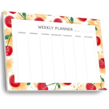 Imagem de Bloco de notas planejador semanal sem data, bloco de notas com 52 folhas, bloco de anotações semanal para agenda, calendário em branco para rastreamento diário de hábitos/planejamento de cardápio (21