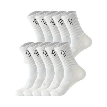 Imagem de Meias Esportivas Masculinas De Cano Alto Respiráveis 510 Pares Preto B