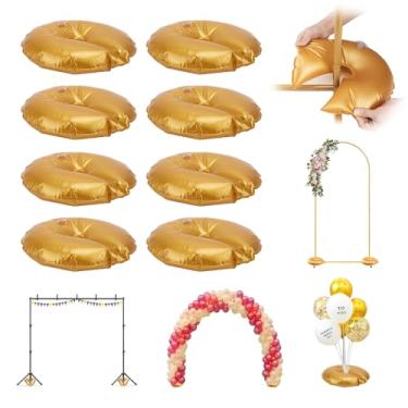 Imagem de 8 sacos de água dourados para peso, pesos atualizados para suporte de pano de fundo, pesos de arco de balão para casamento, festa de aniversário, arco de fundo, base de armação de arco de metal, base