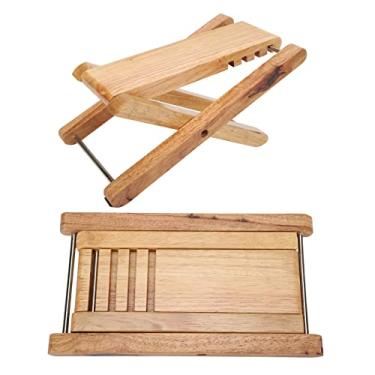 Imagem de KIMISS Banqueta Dobrável Portátil de Bambu para Guitarra, Banco Dobrável para Músicos, Descanso Ideal para Os Pés para Guitarristas e Outros Instrumentos