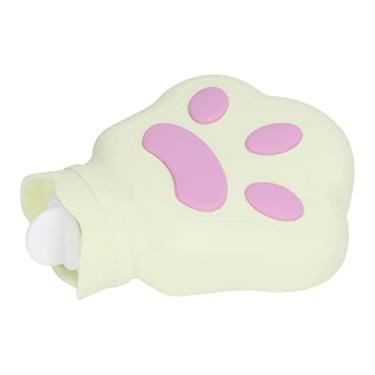 Imagem de aqxreight Saco de água Quente de Pata de Urso Bonito Silicone para Aquecimento de Micro-ondas Garrafa de água Quente para Alívio de Desconforto Amarelo Claro Em Forma de Urso Fria e Fofa Esta Diversão Em Forma de Pata de (Amarelo claro)