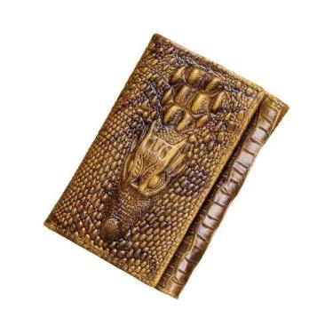 Imagem de Carteira Masculina De Couro Com Padrão De Crocodilo, Bolsa Curta Para 
