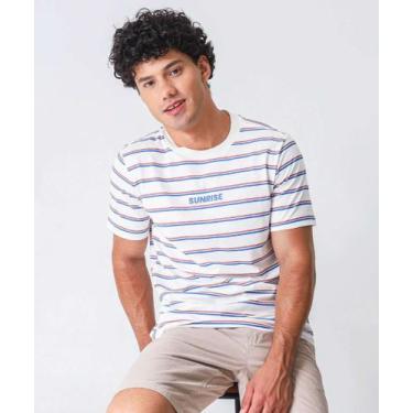 Imagem de Camiseta Masculina Listrada Marisa Off White-86032 - MR, Off white, GG