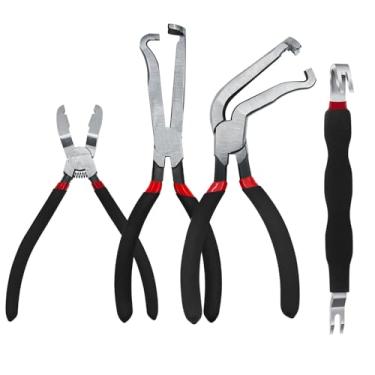 Imagem de JEUCLEL 4 peças de alicate profissional de desconexão elétrica para carros, ferramenta de separador de conector elétrico automotivo, alicate de corte diagonal, alicate de plugue elétrico e kit de