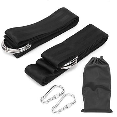 Imagem de Balanço ao ar livre pendurado assento cinto de segurança tiras de corda de náilon resistente kit de suspensão de rede ajustável para balanços de varanda cadeiras suspensas