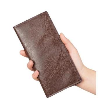 Imagem de Carteira Longa Ultra-Fina Para Homens, Multi-Cartões, Estilo Retro Par