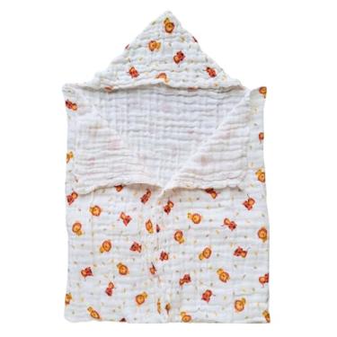 Imagem de Toalha Fralda Infantil Soft com Capuz Banho Criança Menino Menina 100% Algodão Premium (Leão)