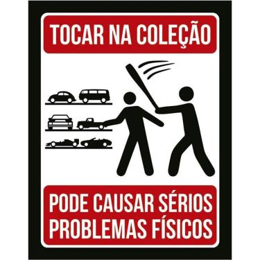 Imagem de Placa Decorativa - Tocar Na Coleção De Carros Risco  36X46 