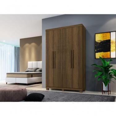Imagem de Roupeiro Milão 4 Portas 3 Gavetas Benetil Cor:imbuia