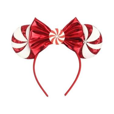 Imagem de Tiara De Natal Com Lantejoulas Em Forma De Floco De Neve Do Mickey Mou