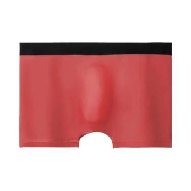 Imagem de Cuecas Boxer Masculinas De Seda Gelada Sem Costura Com Moldagem 3D, Fr