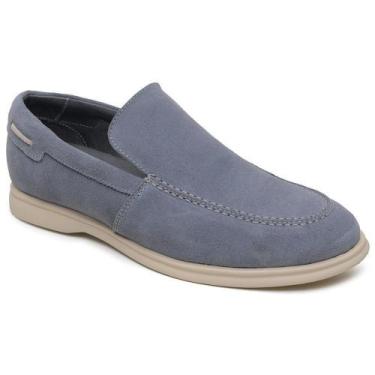 Imagem de Mocassim Loafer Zurich Couro Macio Conforto Casual Urbano Cor:JeansTam