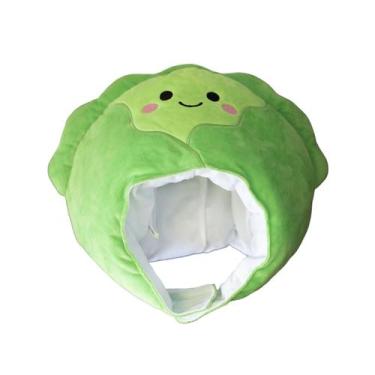Imagem de Chapéu de cabeça de repolho, fofo, desenho animado, divertido, cosplay