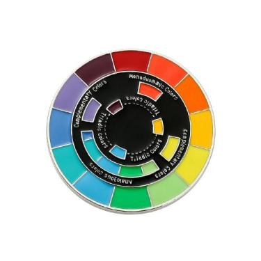 Imagem de Broche Pin Color Wheel Rainbow Round Alloy Lapel Badg - Yiweisai