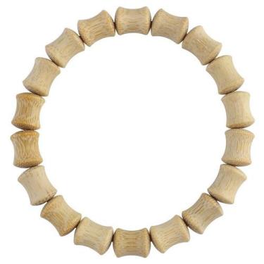 Imagem de Pulseira de bambu natural, segmento de miçangas, 8x10mm, unissex - yiw