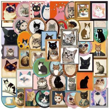 Imagem de Pacote de adesivos Cat Portrait Frame 50 unidades Creative Cartoon Ca 