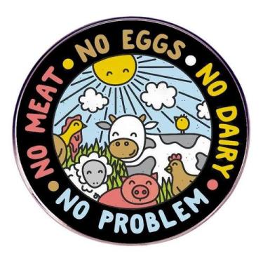 Imagem de Broche Pin Vegan Animal Friends Awareness Alloy 3x3cm - yiweisai