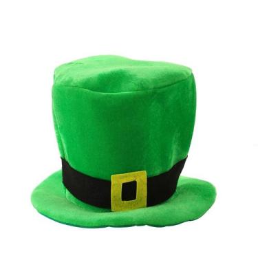 Imagem de Chapéu Leprechaun Green Velvet do Dia de São Patrício com fivela doura