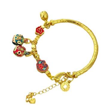 Imagem de Pulseira banhada a ouro para mulheres, pulseira de estilo antigo - Yiw