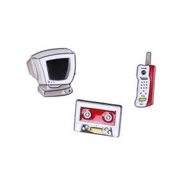 Imagem de Conjunto de broches Retro Tech Cartoon Computer Cassette Mob - Yiweisa