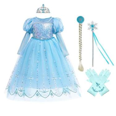 Imagem de Fantasia MYRISAM Girls Princess Dress Frozen Elsa com acesso.