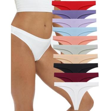Imagem de Tangas SweetSnow Seamless para roupas íntimas femininas, pacote com 10