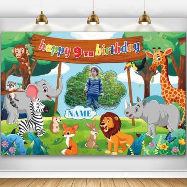 Imagem de Banner de decorações de festa de aniversário AUBAO Wild Jungle Safari 