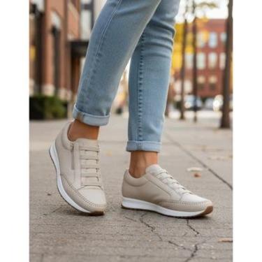 Imagem de Tenis Feminino Casual Confortável Calce Fácil Zíper Lateral-Feminino