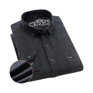 Imagem de Camisa Casual Masculina De Algodão Corduroy 7XL 6XL Com Manga Longa, C