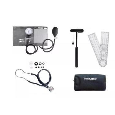 Imagem de Kit Fisioterapia Com Esfigmo Esteto Martelo Goniômetro Bolsa - Premium