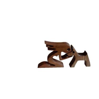 Imagem de Dupla Escultura em Madeira PetCarinho par - pet 
