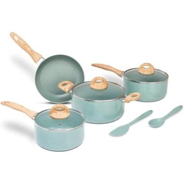 Imagem de Jogo de panelas brinox antiaderente 6 peças ceramic life botanika c/ i