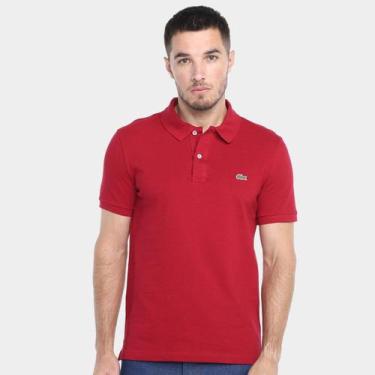 Imagem de Camisa Polo Lacoste Slim Fit Piquet Masculina, Bordô, G