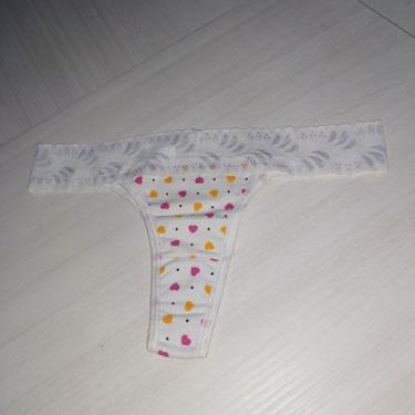 Imagem de Calcinha Fio Dental Feminina Clamar em Cotton e Renda - 3464, GG, Vari