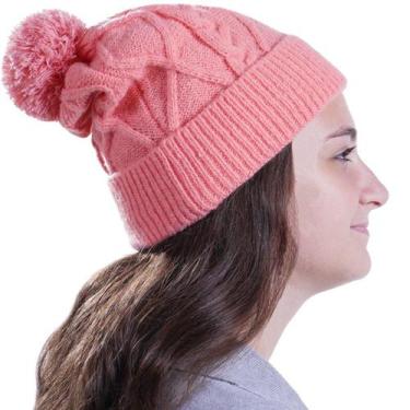 Imagem de Gorro com Pompom Feminino para Adulto  20x25 Macia - UseDue, Rosa