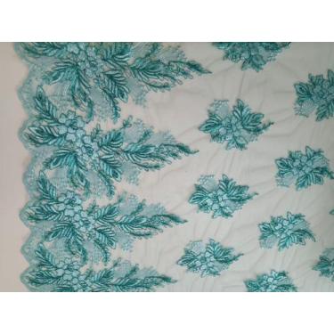 Imagem de Corte de Tecido TULE DE RENDA - 0,80 x 1,30 m - Verde Tifany
