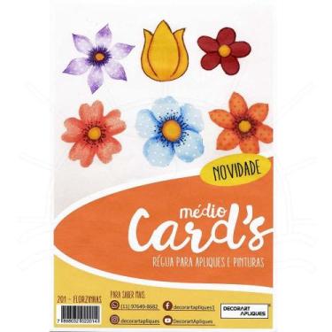 Imagem de Régua Médio Cards Apliques e Pinturas - Decorart, FLORZINHAS