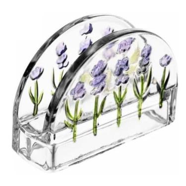 Imagem de Porta Guardanapo De Cristal Lavanda Mesa Posta Decoração - Lyor